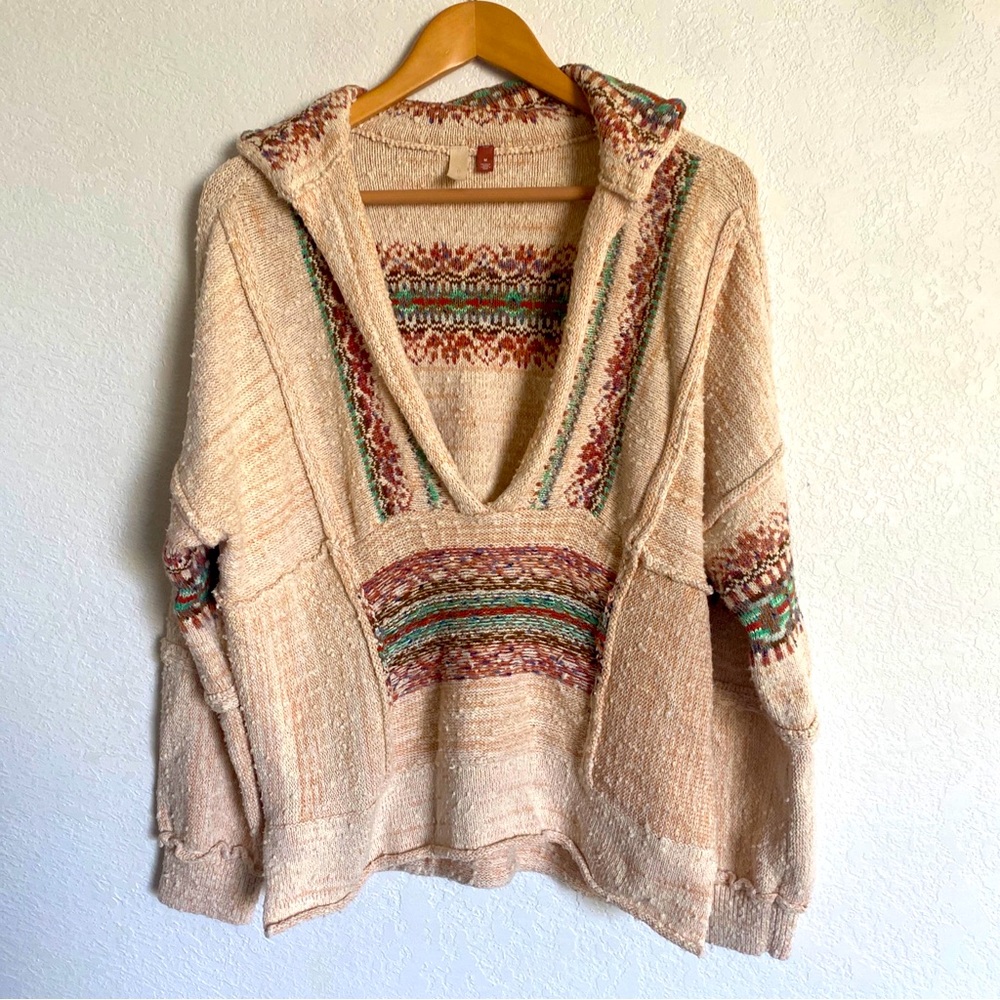 Anthropologie Pilco coastal pullover knit Sweater SZ MEDIUM